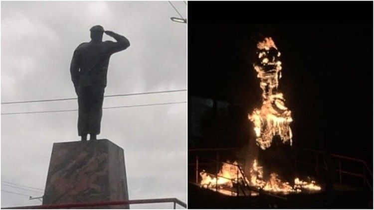 VENEZUELA: Manifestantes quemaron estatua de Hugo Chávez