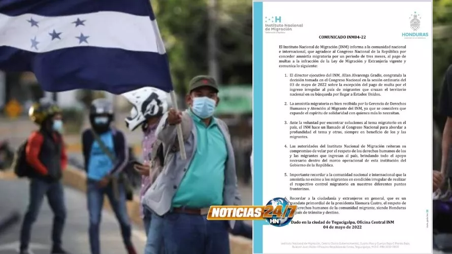 Comunicado: Migrantes hondureños tendrán excepción de pago de multa por tres meses