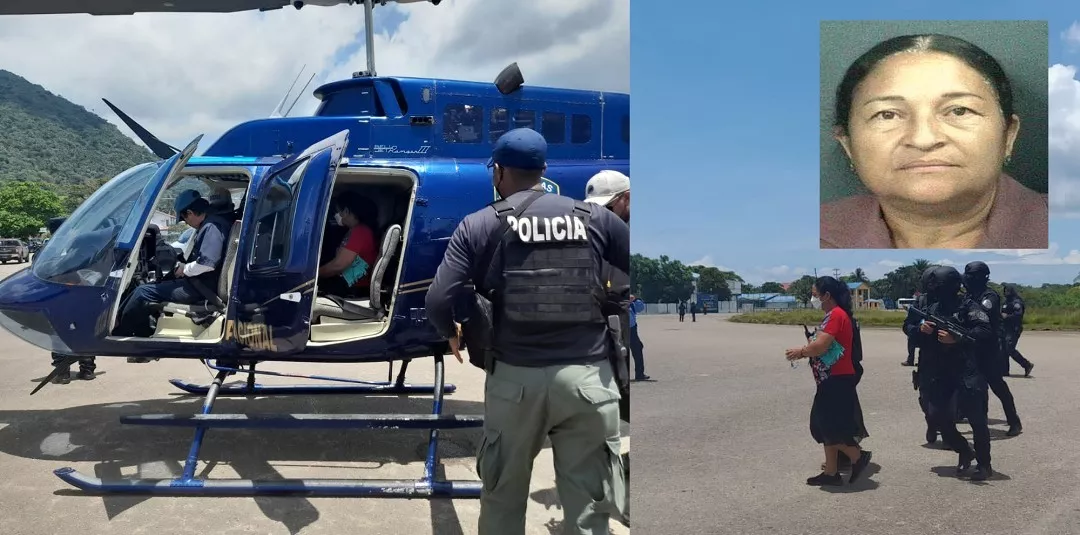 Videos: Llega a la capital helicóptero con Herlinda pedida en extradición y a 3 más del clan “Monte Bobadilla”