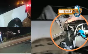 Vaca provoca colision múltiple que deja cinco policías heridos en Olancho