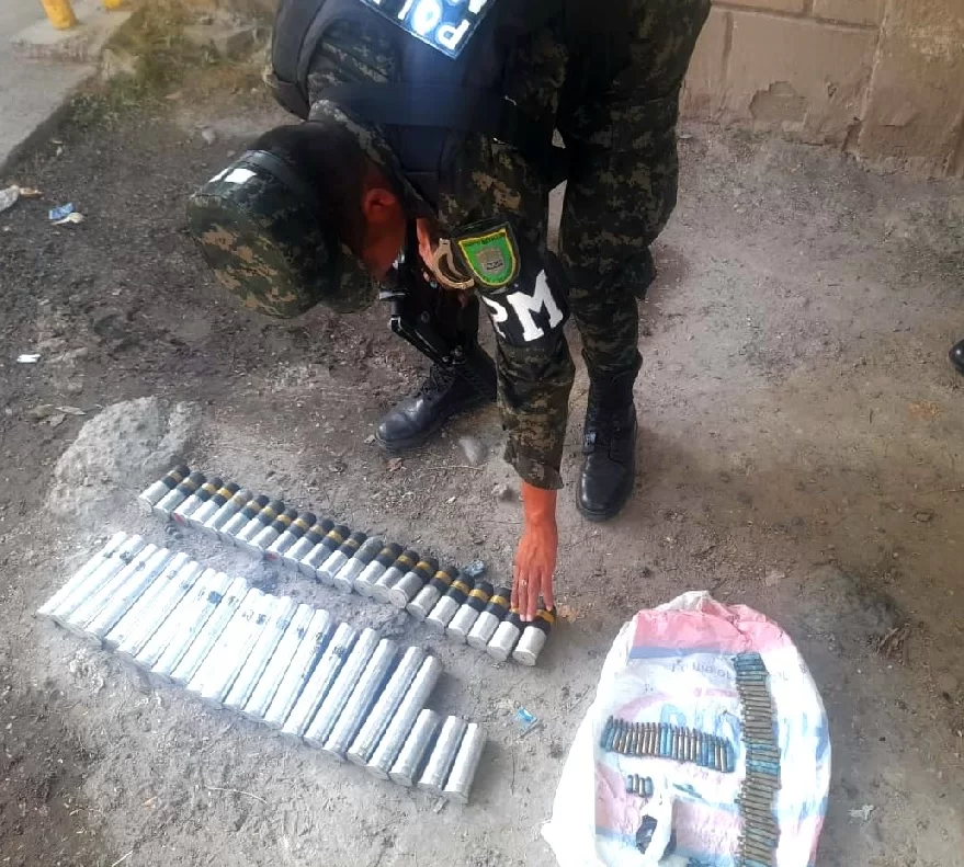 Contenedor de basura servia de bodega para esconder municiones y granadas en Tegucigalpa