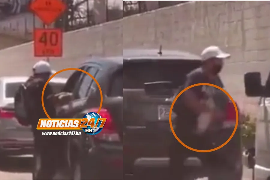 VIDEO VIRAL: Hombre asalta a conductor mientras semáforo estaba en rojo