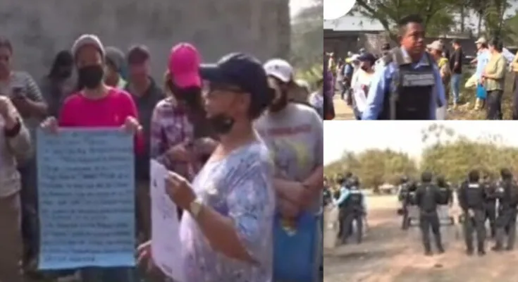 Con pancartas y escrituras en mano, pobladores buscan impedir ser desalojados del Picacho
