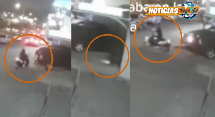 VIDEO VIRAL: Captan a asaltante robar objeto de un vehículo en el Bulevar Suyapa