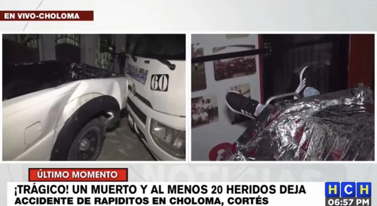 Un muerto y al menos 20 heridos deja triple colisión en Choloma, Cortés.