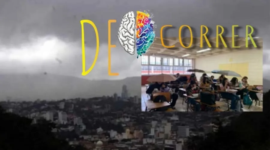 En ‘locura’ de clase: Estudiantes de sicología reciben clases con paraguas