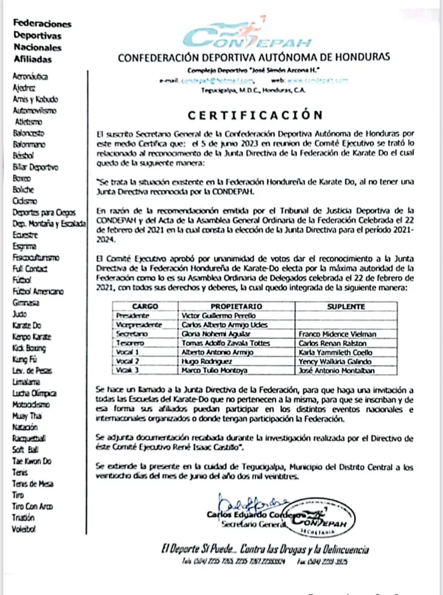 Condepah reconoce a Víctor Perelló como presidente de la federación de karate do 1