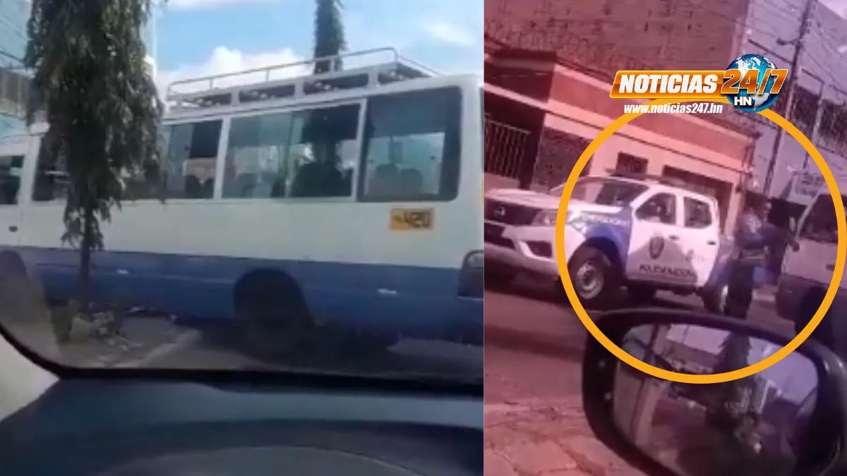 VIDEO VIRAL: ¡Lo toparon! PN detiene a conductor de bus mientras cruzaba una acera