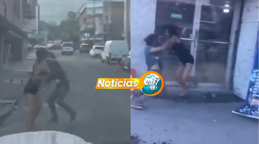 Un hombre y una mujer se van a los golpes en plena vía pública de SPS (VIDEO)