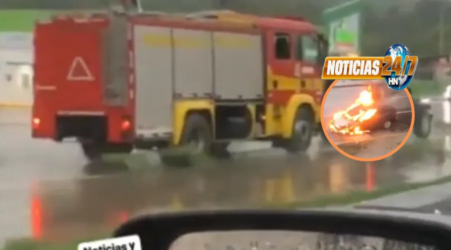 ¿Y Contreras? Por falta de dinero camión de Bomberos es alado por otro carro para apagar incendio (video)