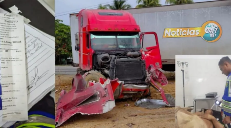 Video: Conductor de rastra que causó accidente en Omoa dio positivo en prueba de alcoholemia