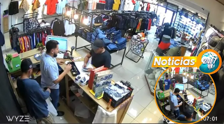 VIRAL: Delincuentes se hacen pasar por clientes y asaltan tienda en Puerto Cortés (VIDEO)