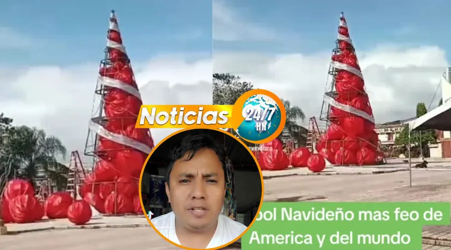 VIRAL: Hondureño asegura que el árbol de Navidad “más horrible” está en Siguatepeque