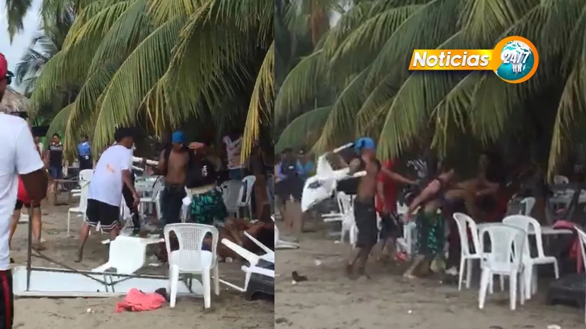 VIDEO VIRAL Batalla campal en la playa de Tela desata caos y violencia