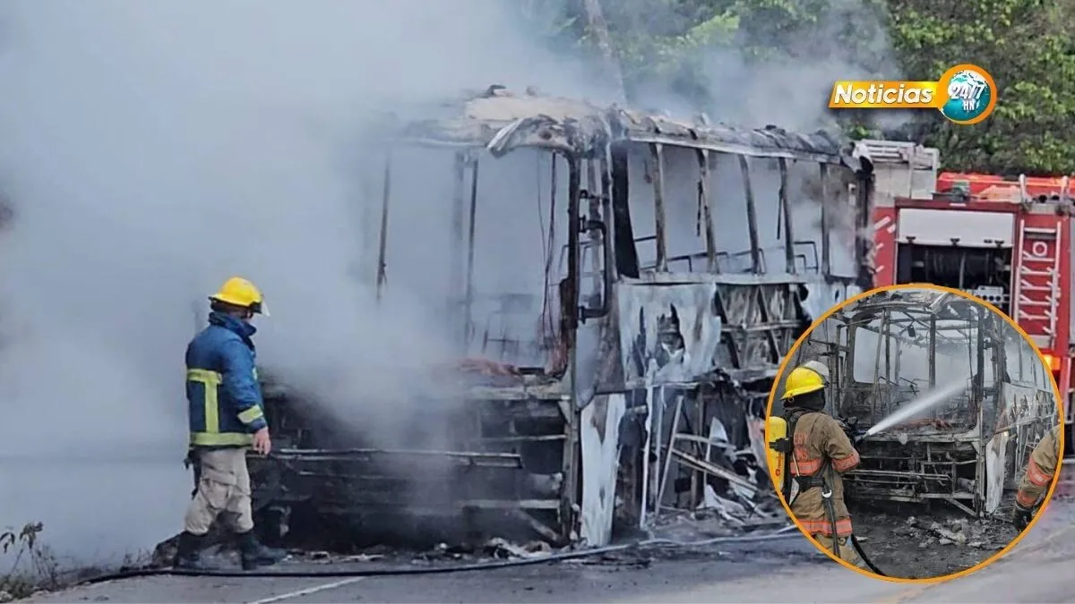 Incendio consume autobús que transportaba más de 50 migrantes venezolanos
