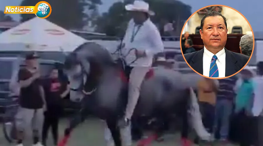 VIDEO: Otro accidente sufre el diputado de Libre, Ramón Flores, este vez a caballo