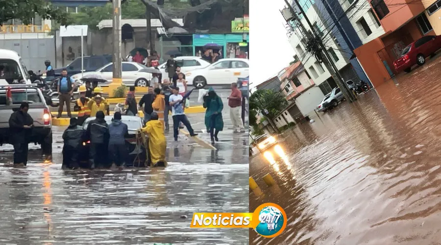 ¡Caos en Tegucigalpa! Intensas lluvias inundan la colonia Alameda (VIDEO)