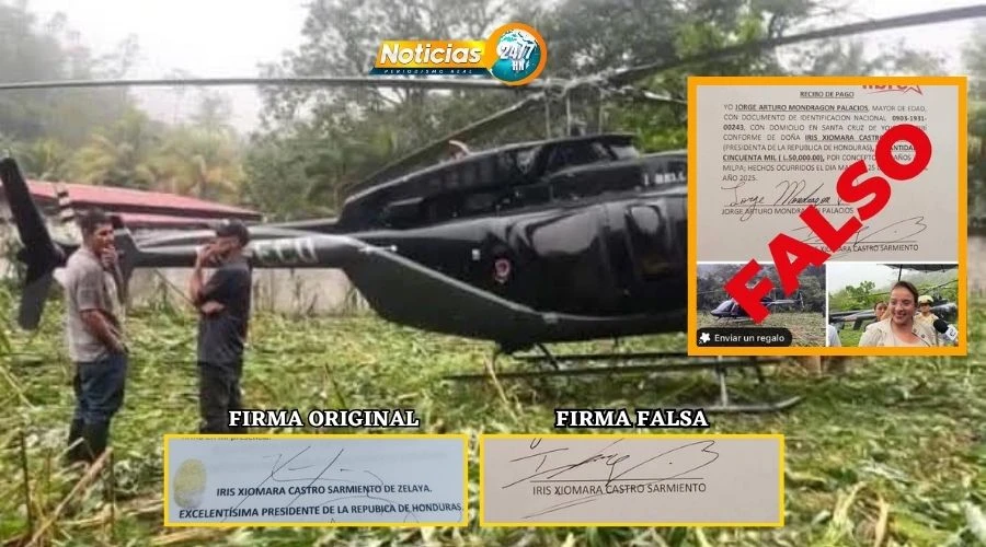 Controversia por falso recibo de pago de L50 mil a campesino: Noticias24/7.hn confirma la falsedad de firma de Xiomara Castro