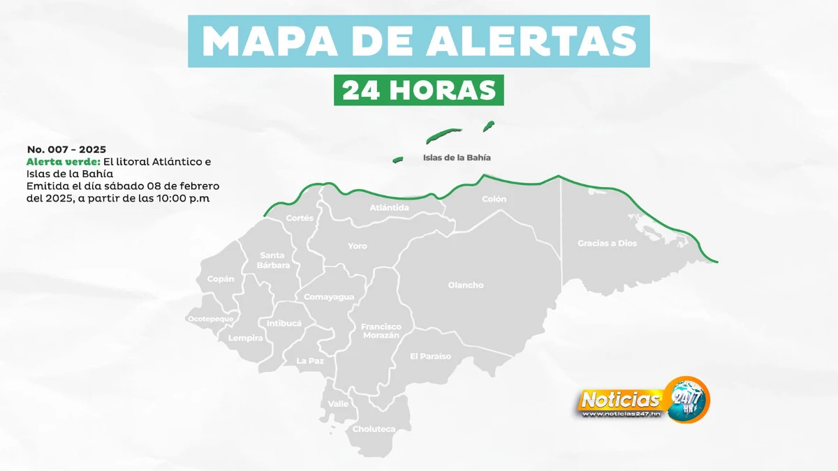 COPECO baja a Alerta Verde al litoral Atlántico e Islas de la Bahía, tras concluir alerta de tsunami