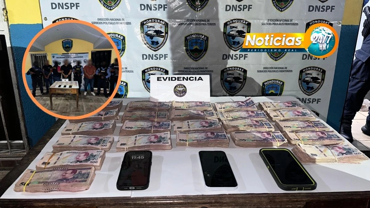 Decomisan más de un millón de lempiras en un control fronterizo en Colón