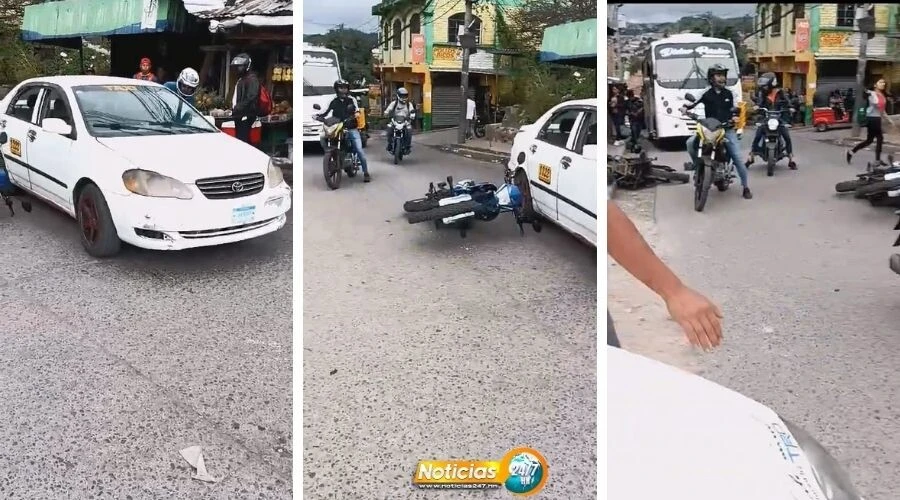 Video Donde Esta El Taxista Ruletero Arrolla A Motociclistas Y Huye Sin Pena Ni Gloria