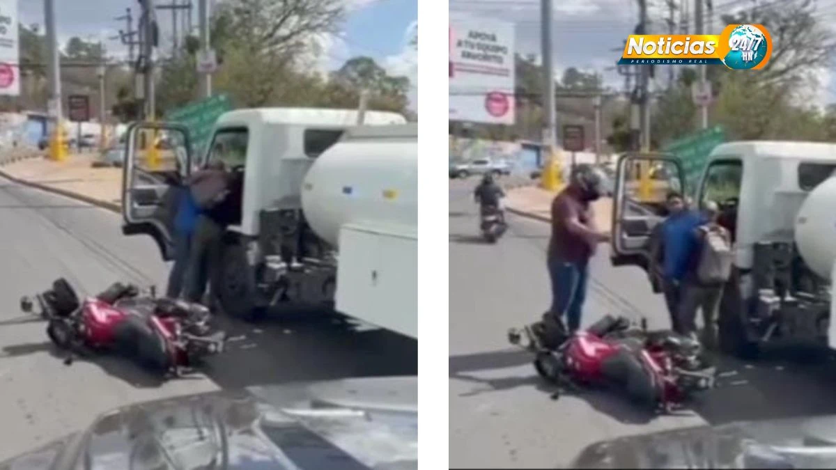 Video Pelea Callejera Motociclista Y Conductor De Cisterna Se Van A Los Golpes Frente Al Estadio Nacional