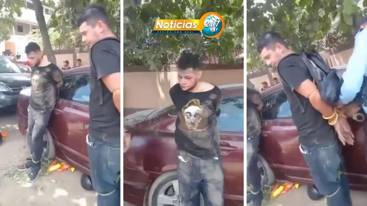 Video Vecinos Hicieron Su Propio Ajuste De Cuentas Al Capturar Y Amarrar A Dos Ladrones De Villanueva