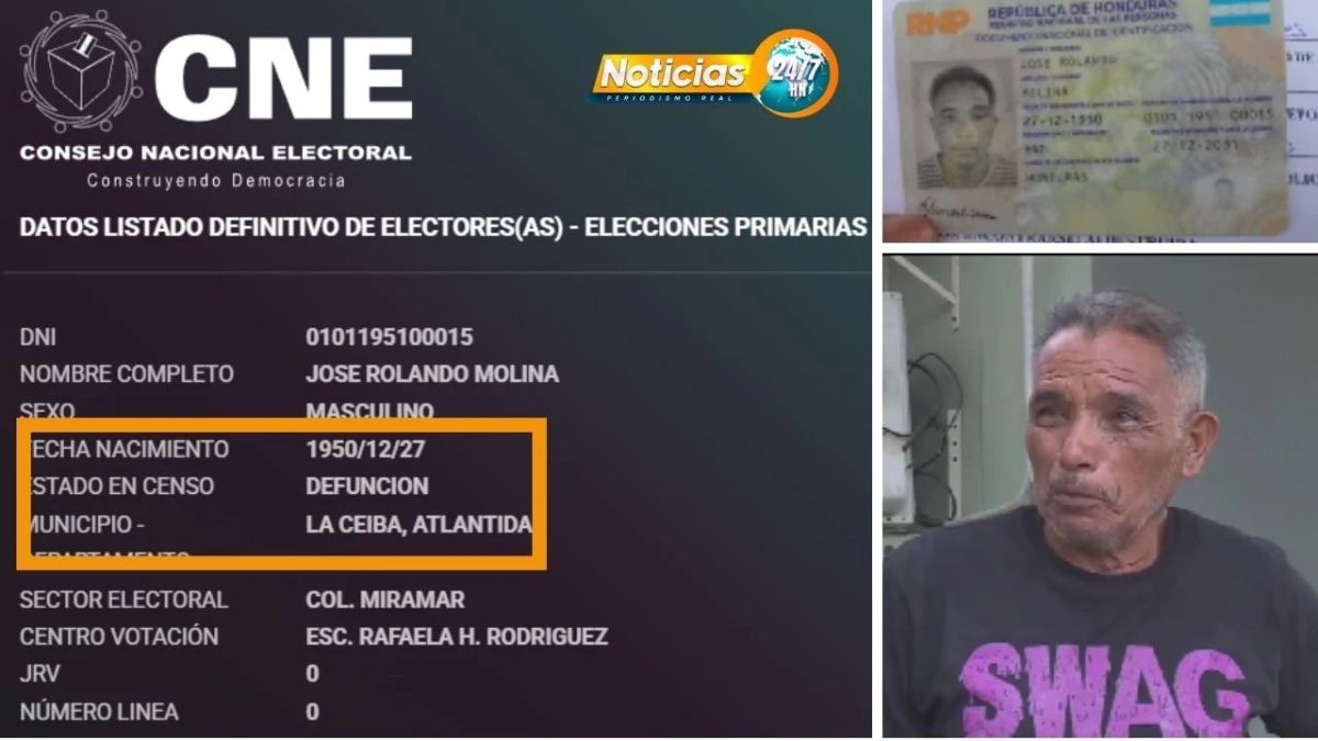 Videono Es Un Susto Hondureno De 74 Anos Denuncia Que En Censo Electoral Lo Declararon Muerto Y No Puede Votar