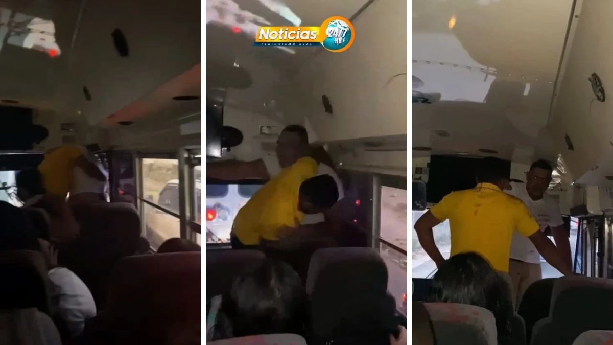 Videotension En Las Calles Un Altercado De Transito Termina En Pelea Dentro De Un Bus Universitario