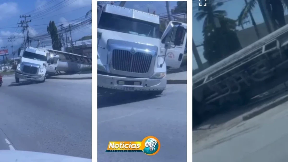 Videoi Camion Cisterna Sufre Aparatoso Vuelco En San Pedro Sula Pero Se Evita Tragedia